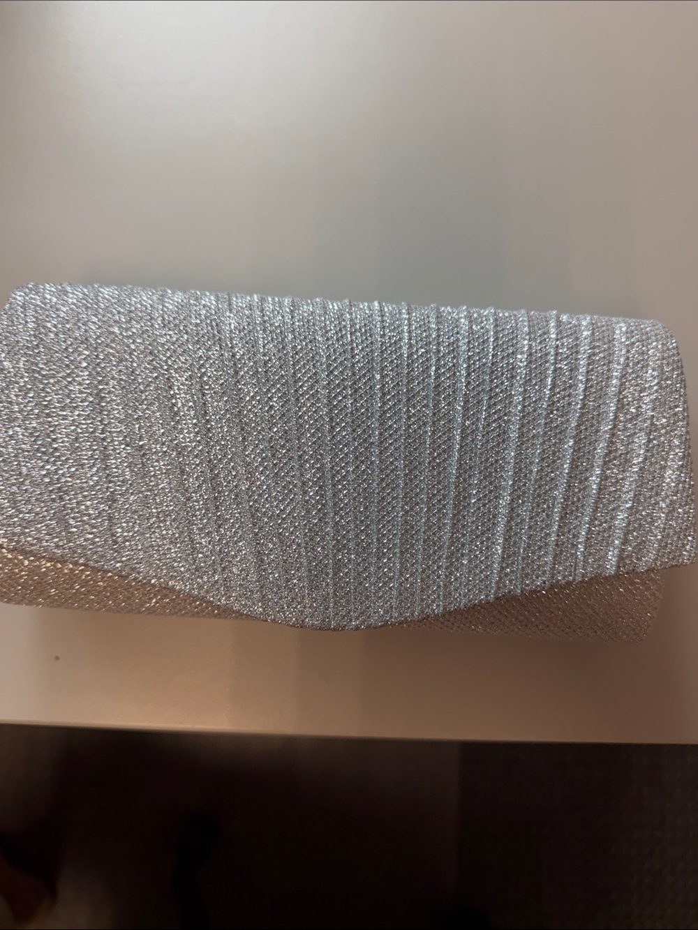 Silver Glitter Evening Clutch Bag